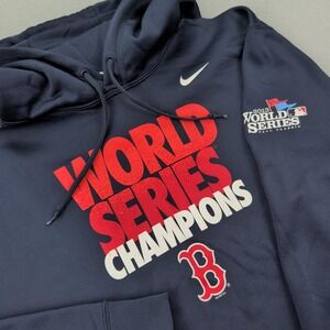 Boston Red Sox Hoodie Mens Large Navy MLB Nike 2013 World Series Champions